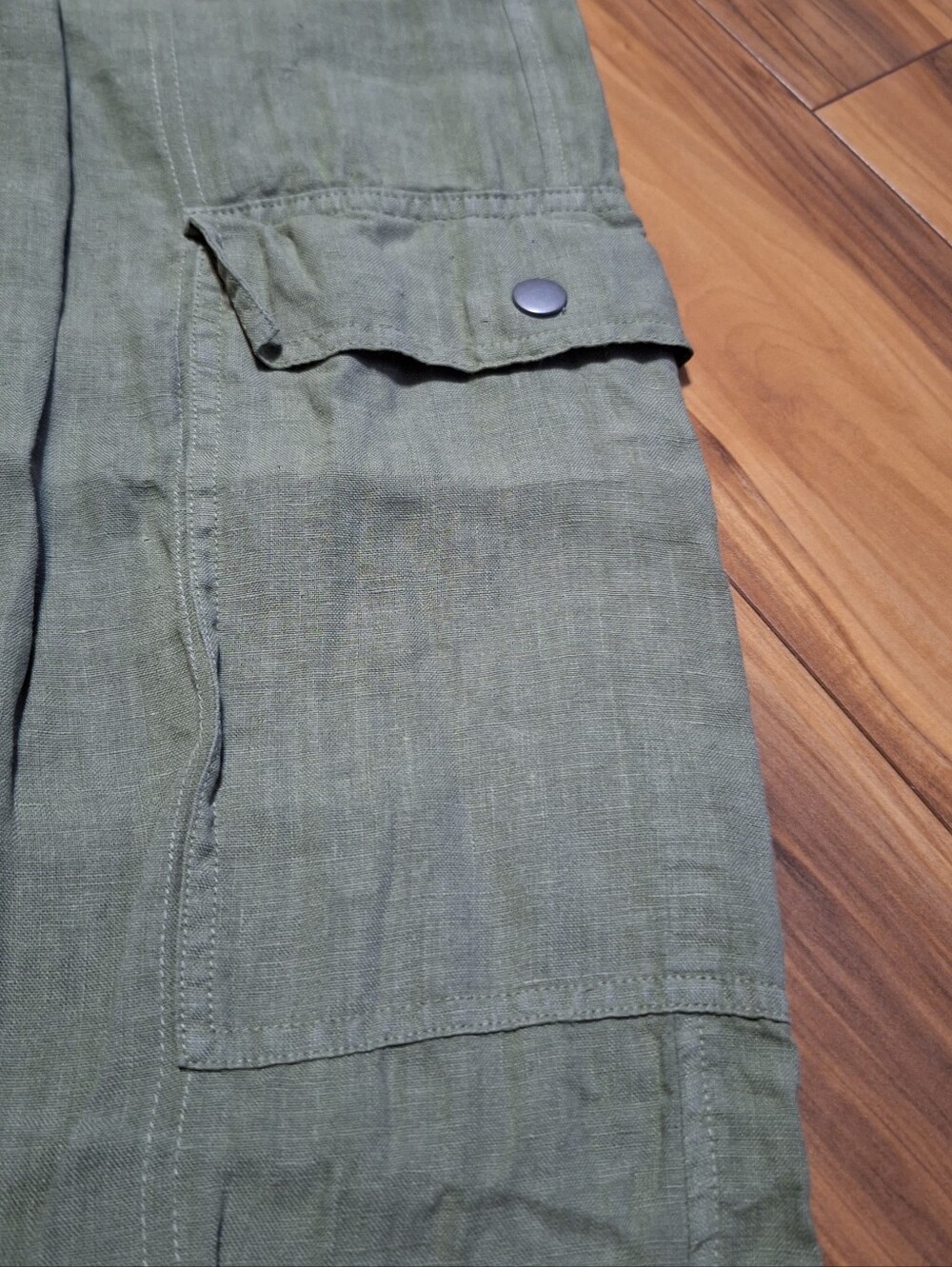 C& C California Womens S Cargo Wide Leg Pants Beach 100% Linen Resort Breathable - Picture 7 of 7